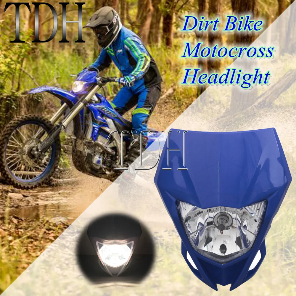 

Blue Motorcycle Dual Sport Headlight Head Lamp For Yamaha YZ YZF WR WRF 125 230 250 450 250F 450F MX Enduro Head Light Fairing