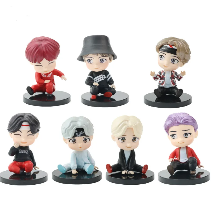 

7pcs/set KPOP Bangtan Boys TinyTAN Cartoon Characters Groups Model Toys Figures Toy Cute Fan Collection Ornaments Adult Toys