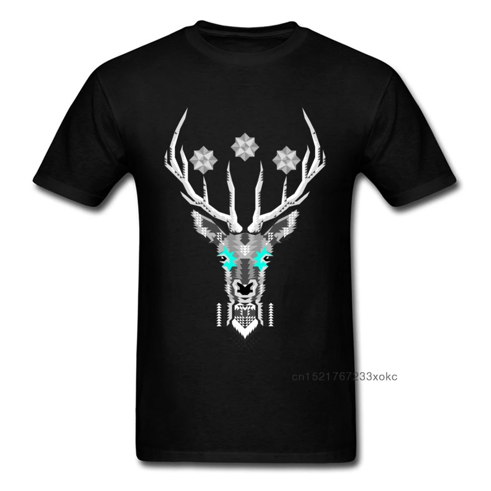 Геометрическая Серебряная олень 2018 модная мужская футболка с принтом оленя