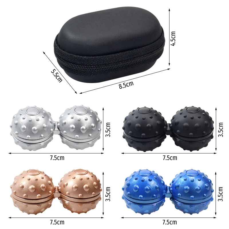 

Metal Fidget Spinner Anti stress Massage Ball Set Lacrosse Ball Stress Reliever Hand Spinner For Autism Rotation Toys For kids