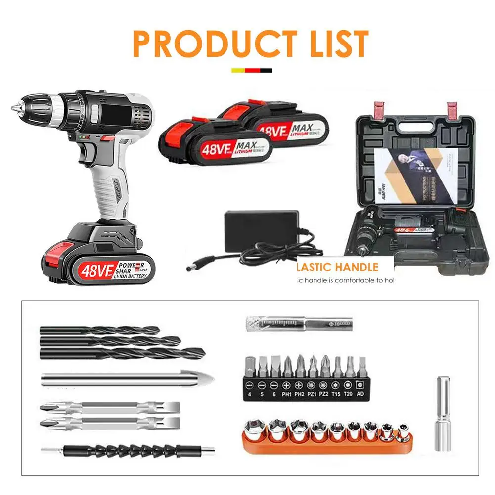 

18650/2.0Ah Cordless Electric Drill Power Tools LED Lighting Cordless Screwdriver Mini Power Driver DC Lithium-Ion Battery