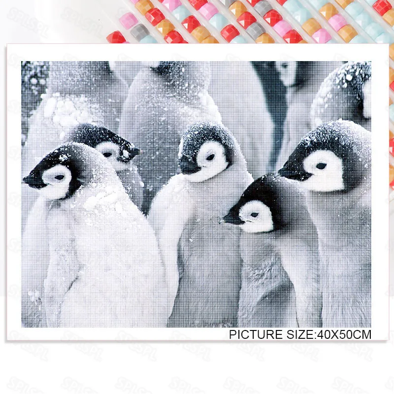 

Diy Diamond Painting Cute Penguin Nature Animals Simple Bedroom Decoration Painting Personality Fashion Painting Mural