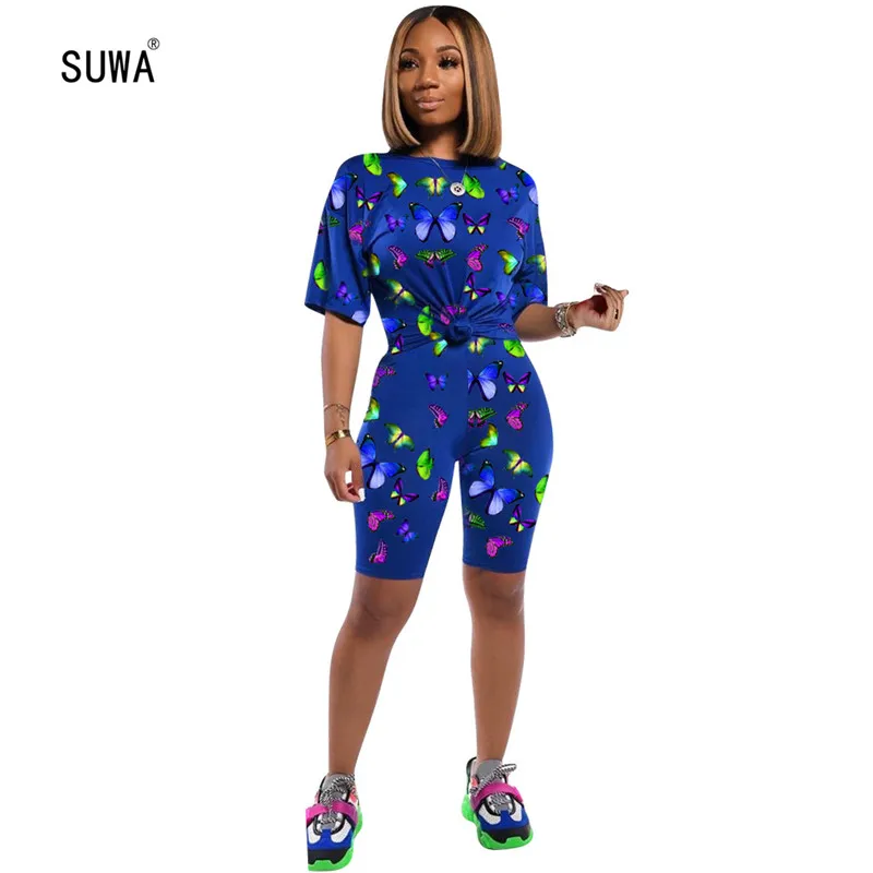 Женский спортивный костюм с принтом разноцветный пуловер круглым вырезом и