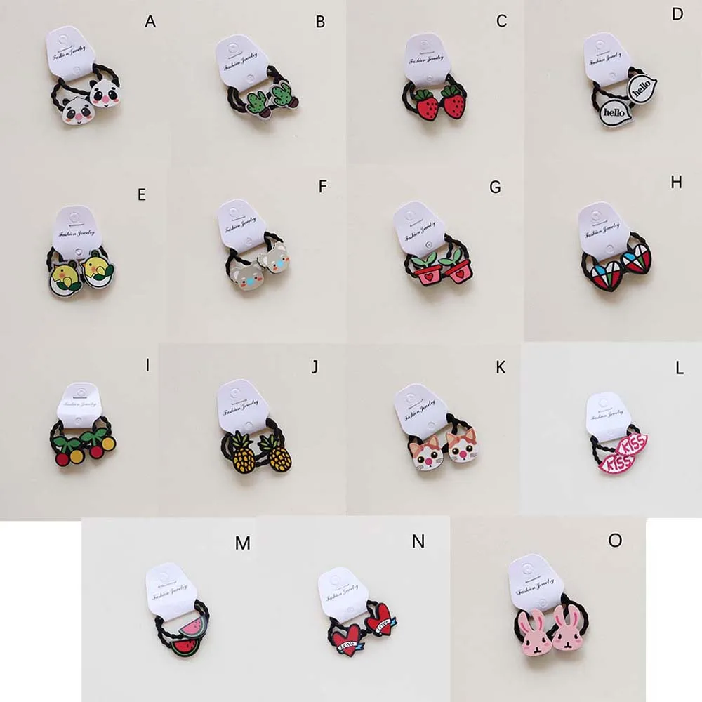 

2 Pcs Cartoon Cute Hair Rope Hair Ring for Baby Girl Kids Elastic Barrettes Hair Band Children Headwear Hair Accessories