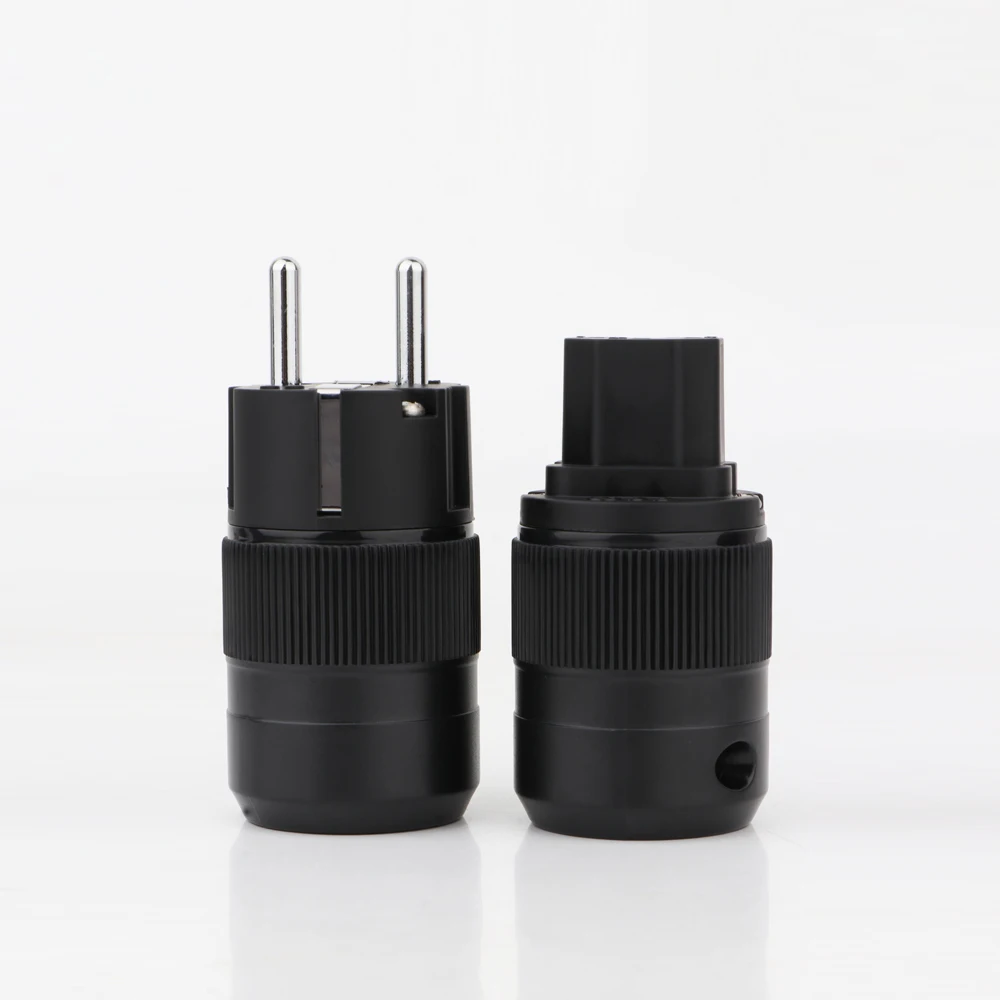 Одна пара Hi-End латунных штекеров ЕС Hifi Schuko разъемы для кабеля питания |