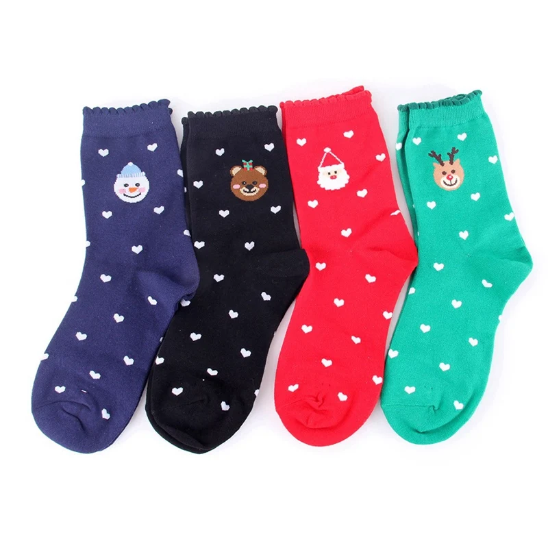 

Women Cotton Socks Colorful Cute Cartoon Sock Kawaii Elk Socks Funny Personality Christmas Gift For Girls