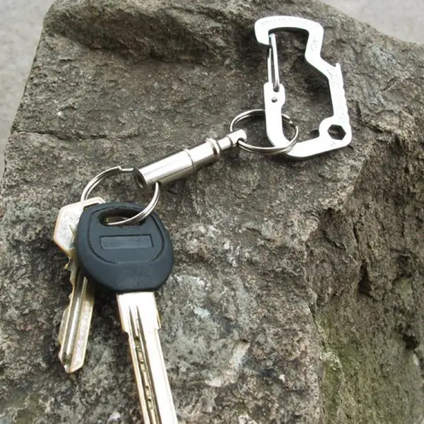 

Retractable Keyring Pull Silver Detachable Keychain Outdoor Camping Durable