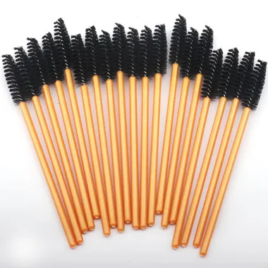 Gold-Black NEWCOME 50 шт./лот кисть для ресниц одноразовая щетка для расчесывания накладных волос индивидуальные Аппликаторы тушь для ресниц Кисть для накладных ресниц - Handle Color: Gold-Black