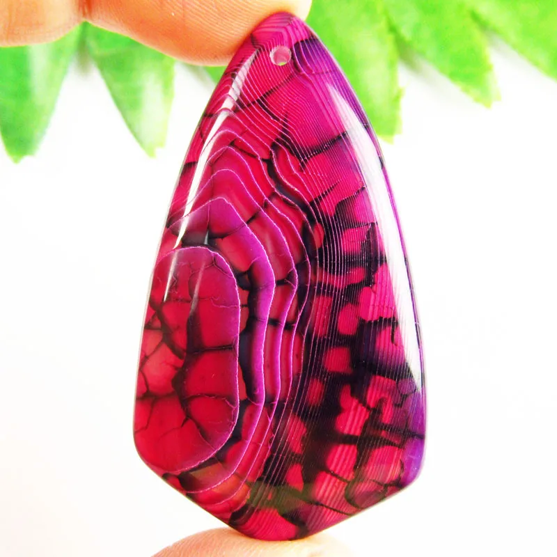 

3Pcs 22.1g Purple Black Dragon Veins Agates Inverted Triangle Pendant Bead 50x28mm/32x20mm TJ96
