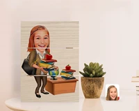 personalized women s teacher caricature of authentic desktop wood pallet %c3%a7er%c3%a7eve 4