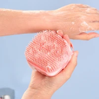 magic silicone shower brushes multifunctional pet baby bath shampoo brush massage scrubbing brush can hold shower gel liquid