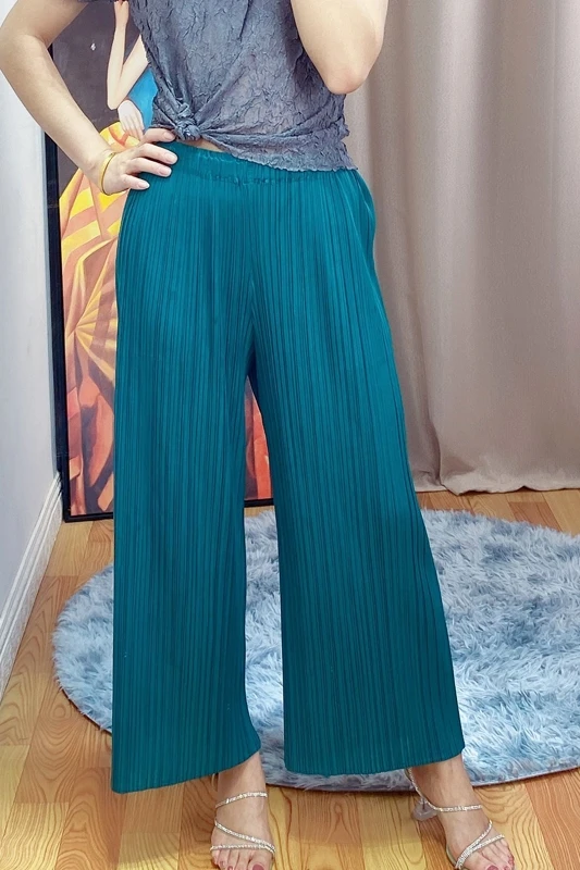 LANMREM Pleated Trousers 2021 Summer Women's Ankle-length Pants Loose Large Size Casual All-match Wide Leg Straight Pants YJ865
