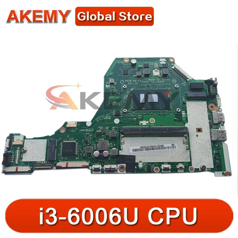 

Akemy Laptop motherboard For ACER Aspire A515-51 i3-6006U Mainboard NBGSU1100 LA-E891P SR2UW DDR4