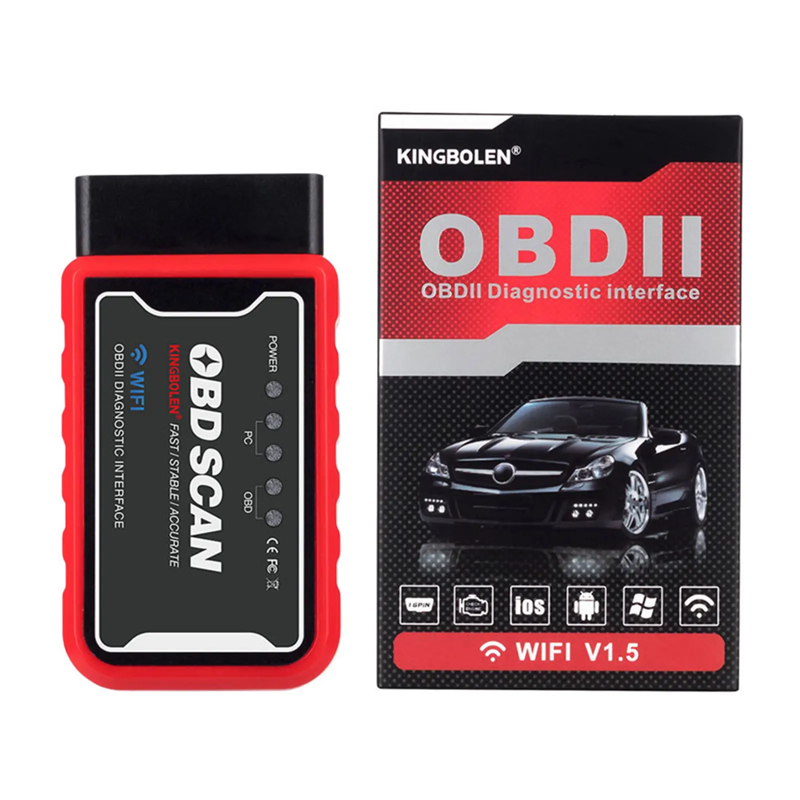 ELM327 WiFi/Bluetooth V1.5 PIC18F25K80 чип OBDII диагностический инструмент IPhone/Android ICAR2 OBD сканер