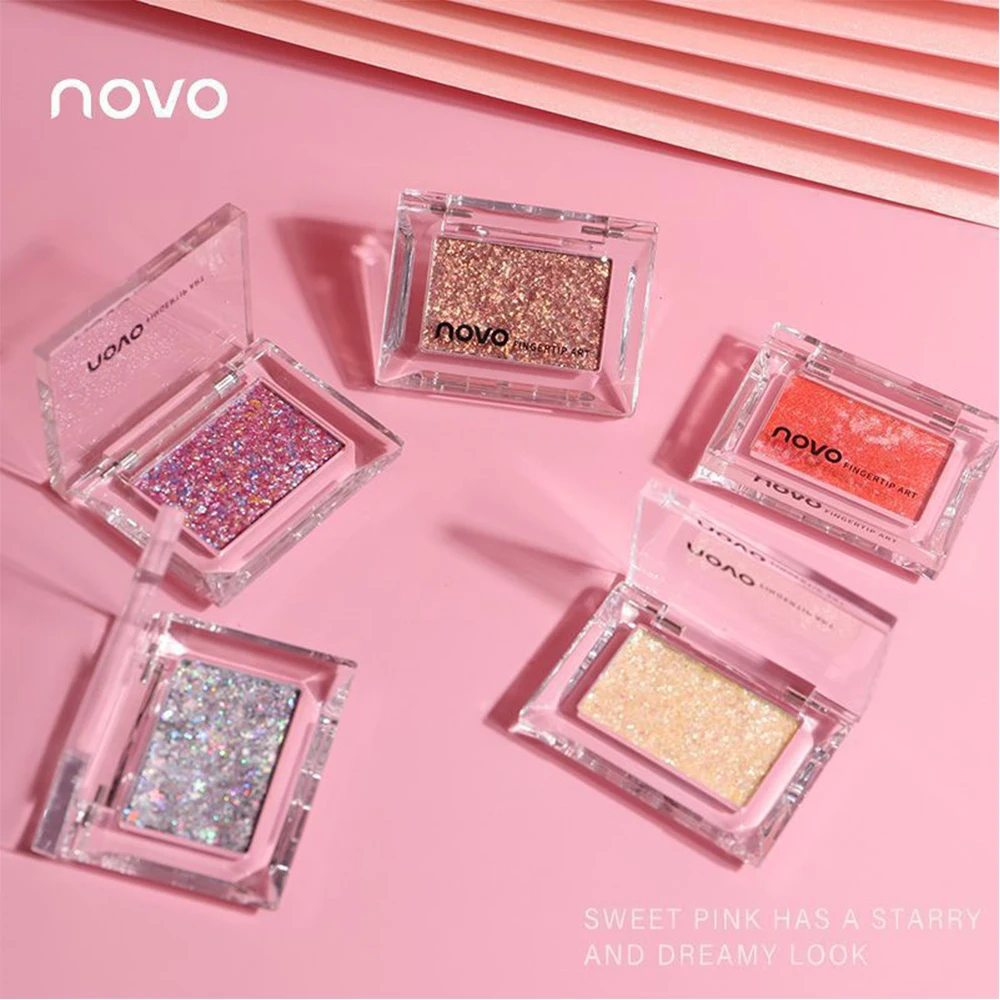 NOVO 10 Colors Shimmer Sequins Makeup Eyeshadow Lasting Galaxy Waterproof Portable Palette Bright Make up Eye shadow Cosmetics |