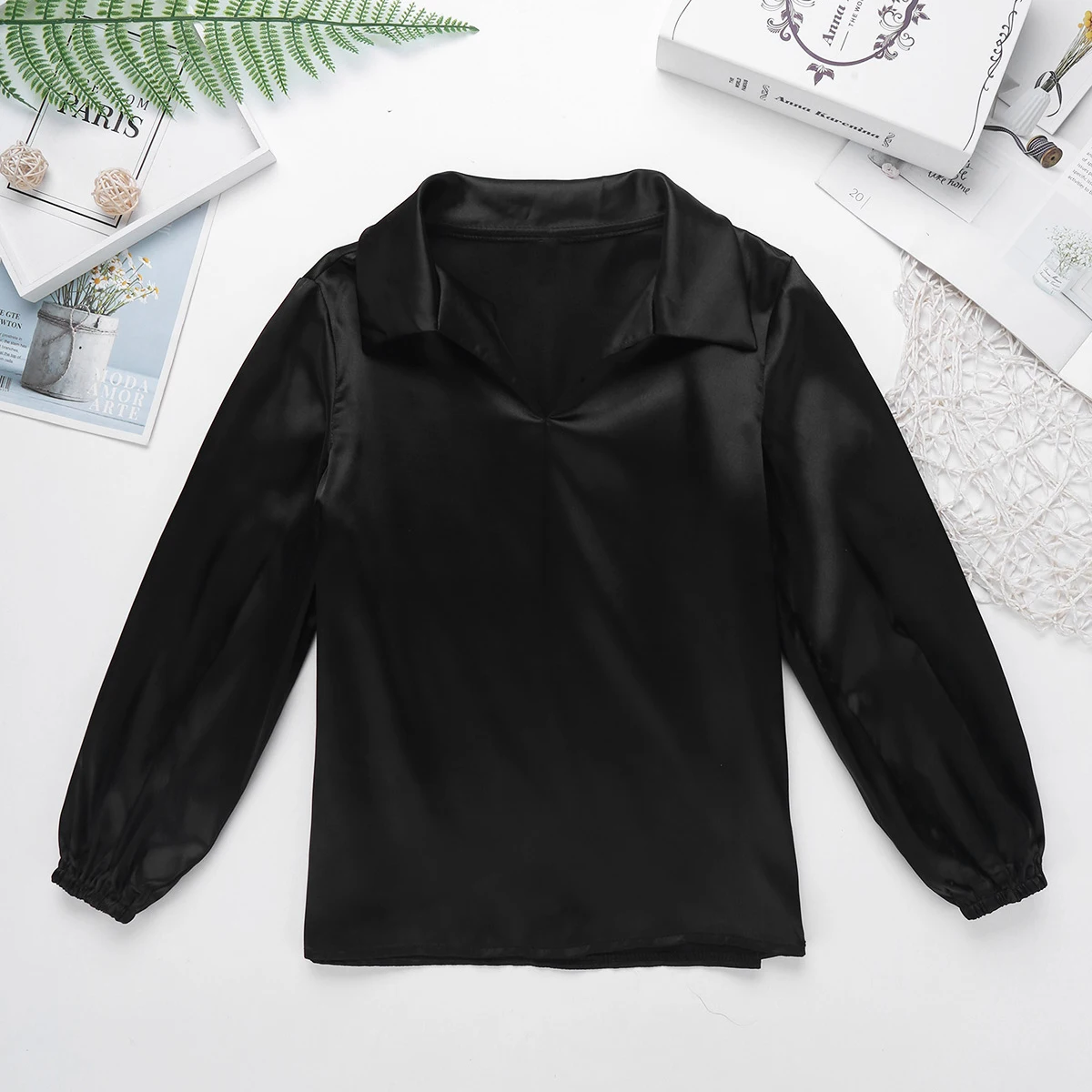 DPOIS/Детская атласная рубашка для латинских танцев мальчиков детская бальная с v