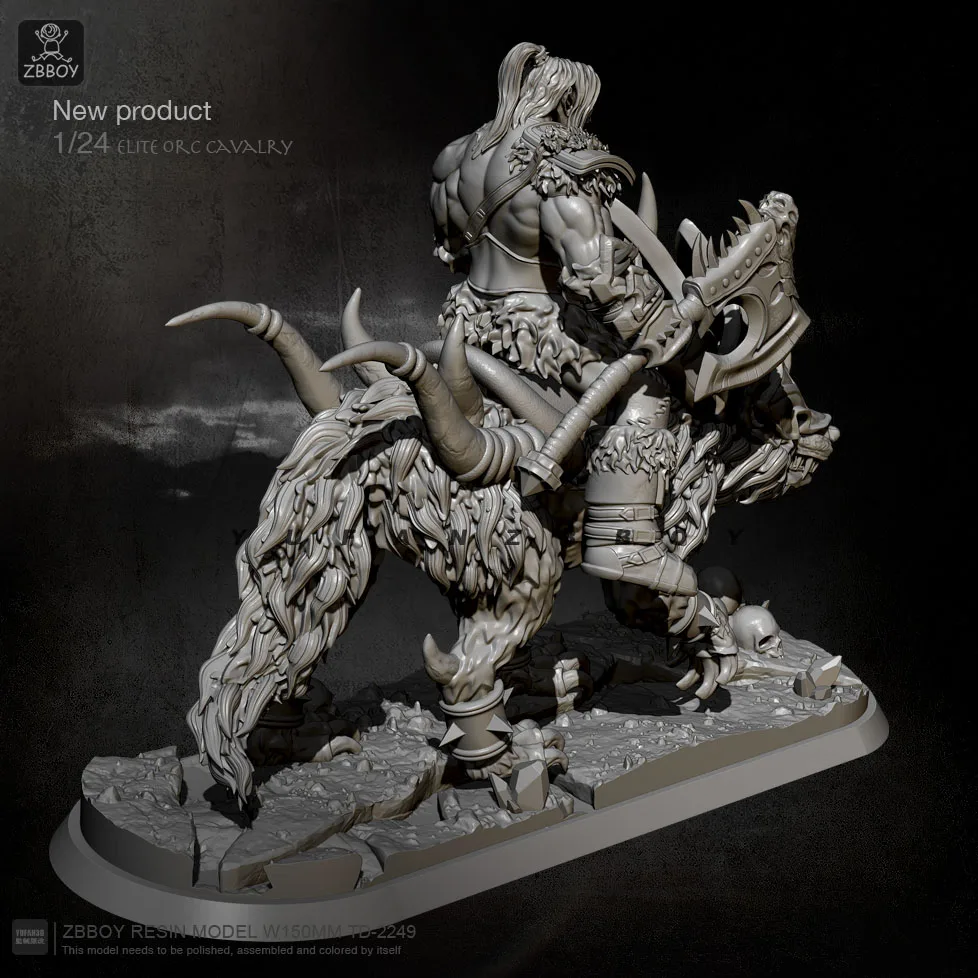 1/24 W150mm Resin Model Kits Blue Wolf Orc Knight Self-assembled TD-2249 | Building
