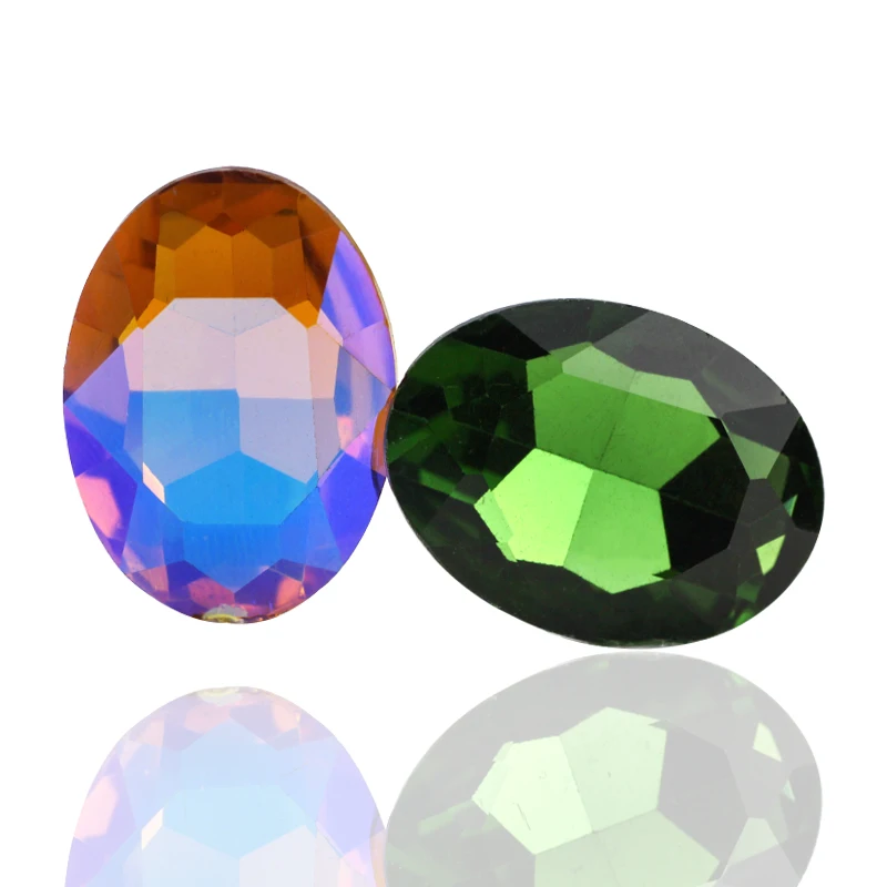 Новинка 2020New красочные стеклянные стразы цветные овальные Стразы AB не требующие