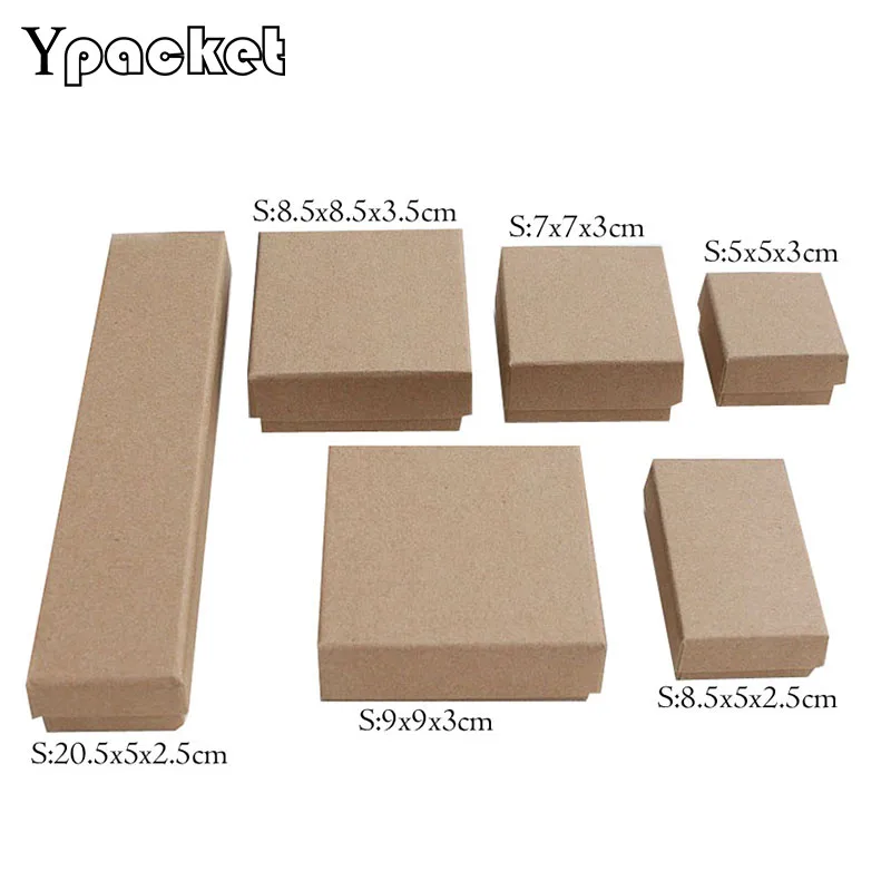 Kraft Paper Gift Wrap 40pcs/Lot Necklace Pendant Bracelet Packaging Boxes Gift Jewellery Organizer Box Jewelry Box