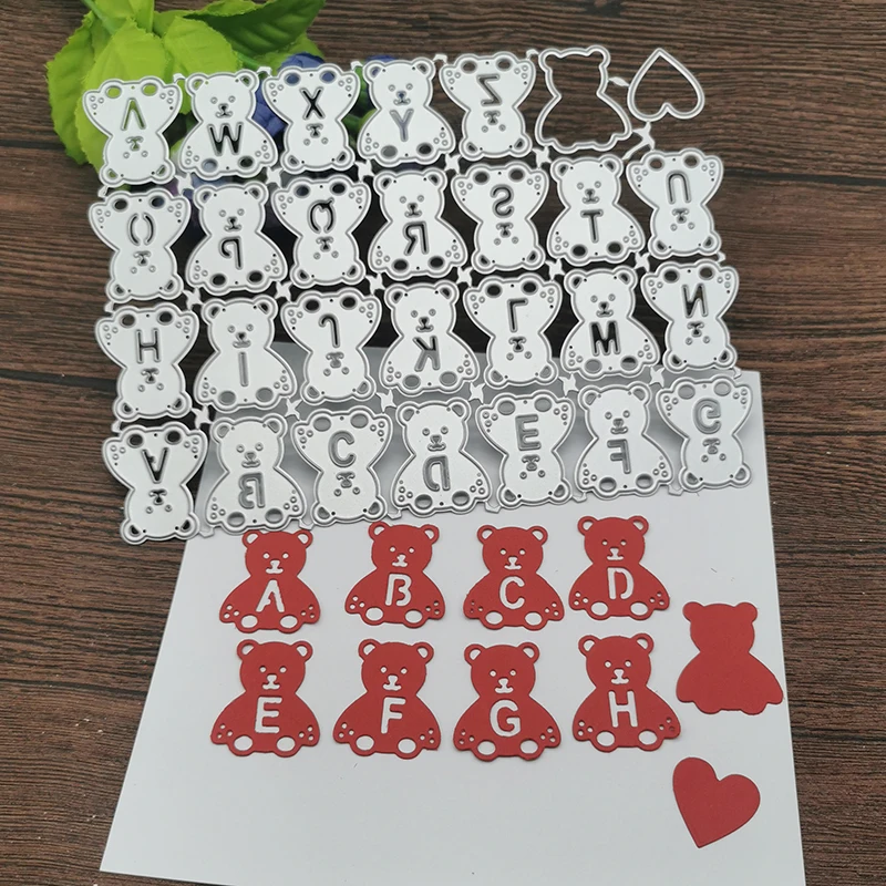

Little bear Background Flower Cutting Dies Stencils For DIY Scrapbooking Decorative Embossing Handcraft Die Cutting Template