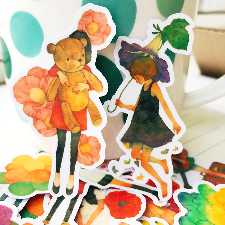 

21pcs Girl stickers DIY scrapbooking album junk journal happy planner decorative stickers