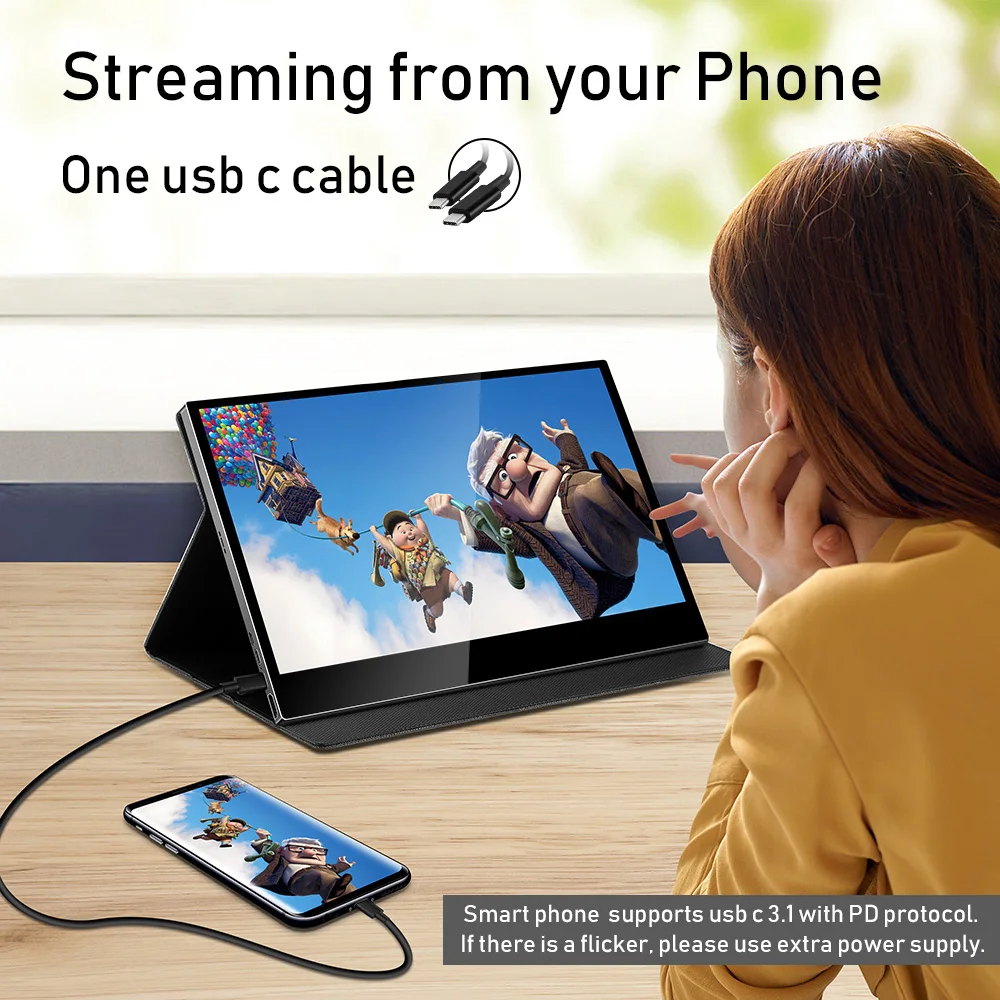 Портативный монитор Eyoyo 13 3 дюйма USB C HDMI FHD 1920x1080 IPS экран игровой для ноутбука ПК