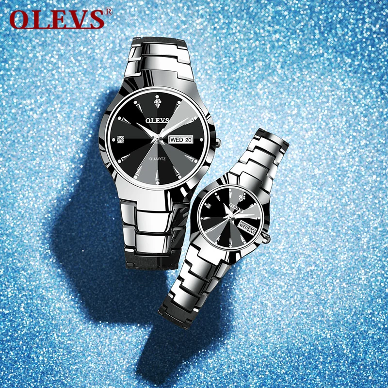 OLEVS Top Brand Sport Men Women Watch Stainless Steel Wristwatch Luxury Quartz Couple Watches Fashion Business Clock Reloj Mujer
