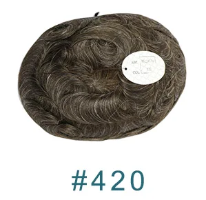 420 # Eversilky мужской парик все поли кожи замена волос системы Toupee натуральные человеческие волосы - Парик Цвет: 420 #