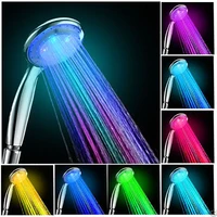 luminous pressurized spray head shower head abs bathroom accessories high pressure water saving descending chrome shower head