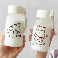 500ml large capacity plastic water bottle cute childrens frosted water bottles transparent milk carton anti drop drink bottle