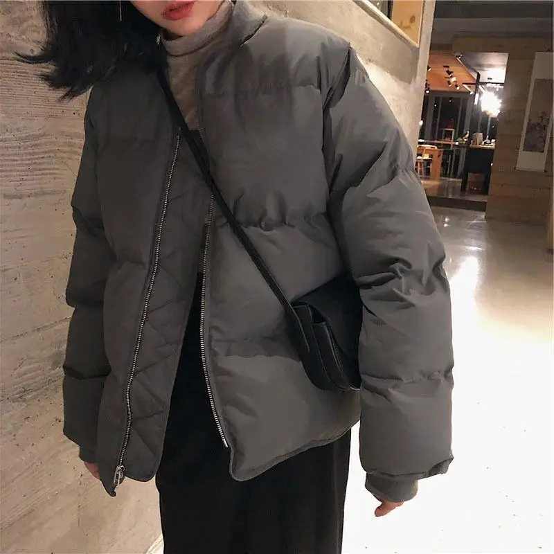 

Down cotton jacket women's short inschao 2020 winter Korean loose BF small thickened bread jacket