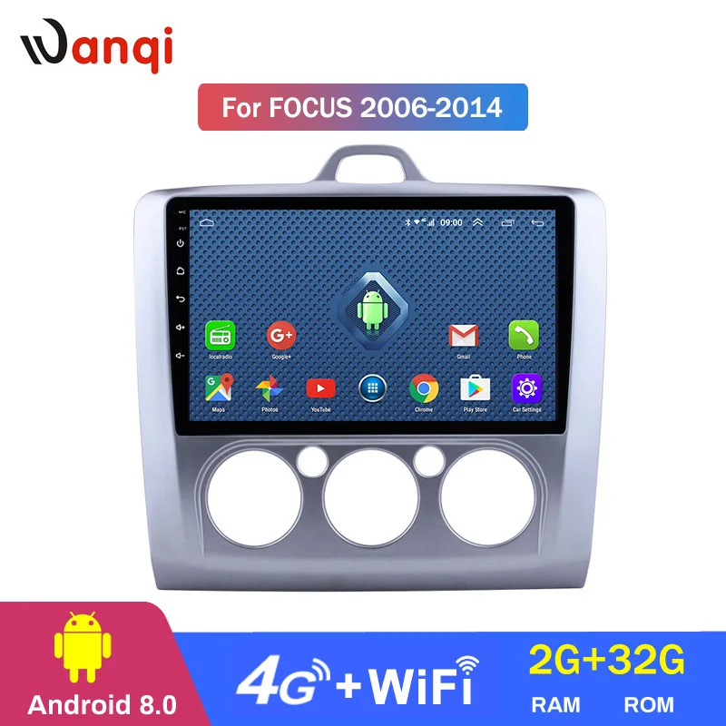 4G Lte All Netcom 9 дюймов Wanqi 1 автомобильный DVD GPS плеер для Ford Focus 2006 2014 встроенное радио