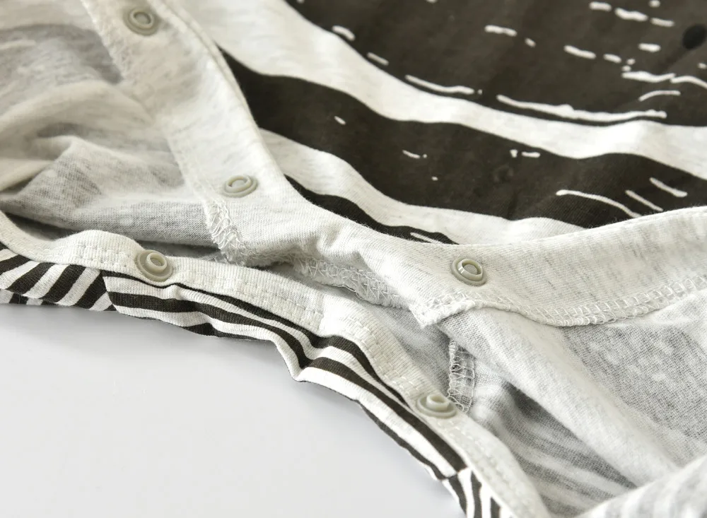 2020 Autumn New baby boy clothes set fashion zebra gray long-sleeved jumpsuit Newborn Babies Rompers+Hat clothing |
