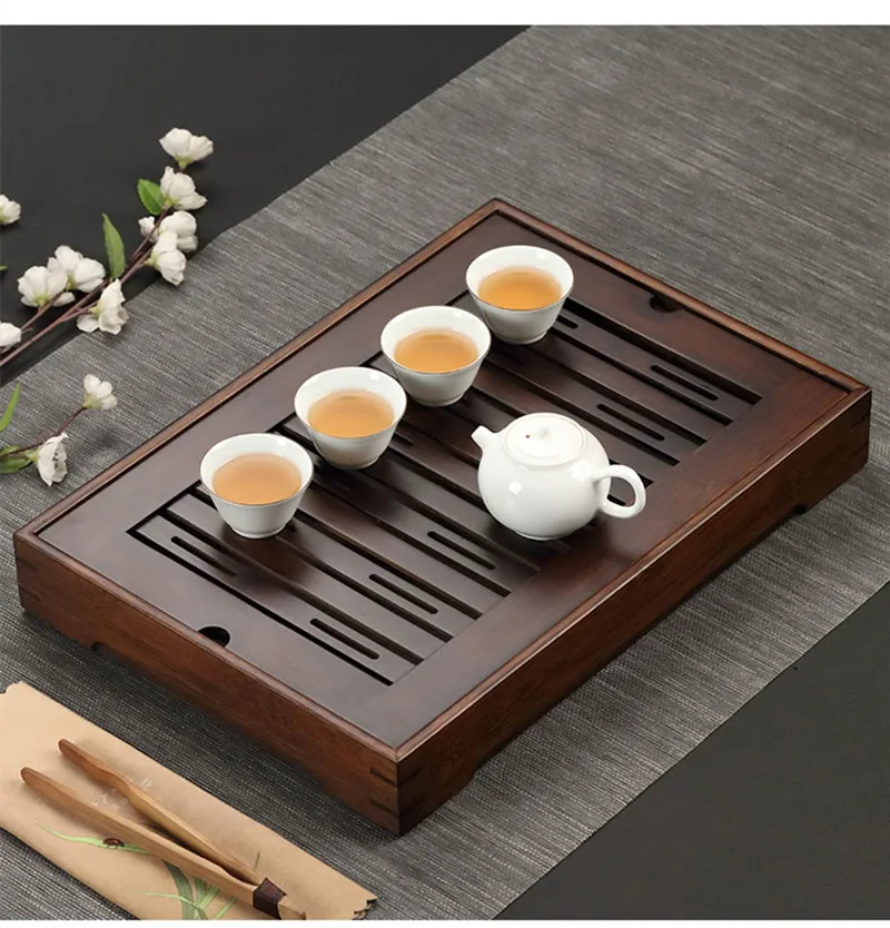 

Rectangular Tea Tray Natural Bamboo Tea Accessories Plate tea Set Board Storage Type Tray Simple Tea-Things Storage Tray