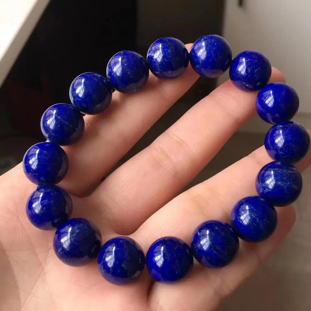 Браслет из натурального лазурита драгоценные камни круглые бусины 14 мм