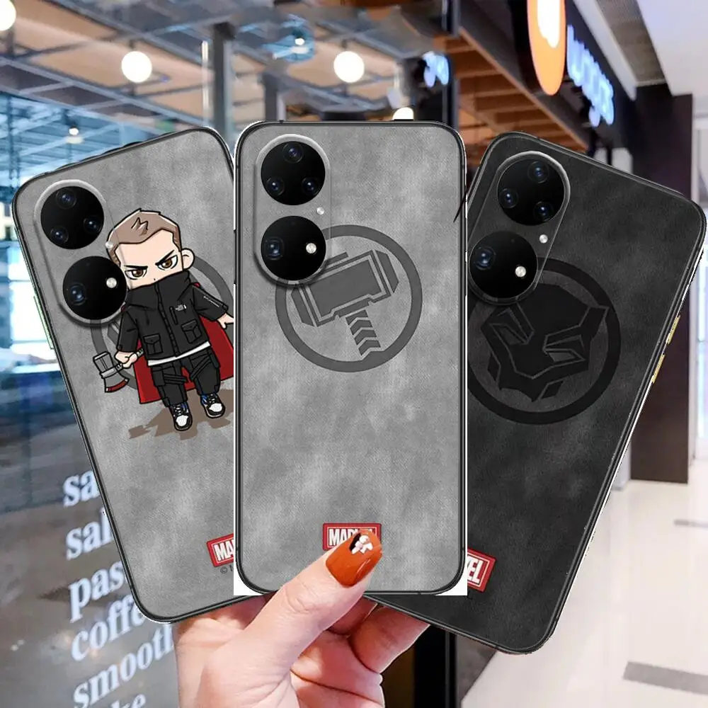 

Marvel Phone Case For Huawei p50 P40 p30 P20 10 9 8 Lite E Pro Plus Black Etui Coque Painting Hoesjes comic fas