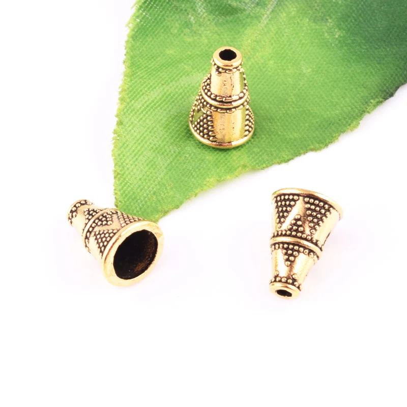 20 шт. античные золотые/серебряные Ретро цветок-колокольчик в форме крышки для