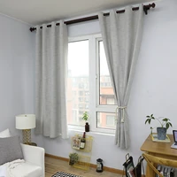 modern american cotton linen solid curtains bay window linen semi shading blackout curtain bedroom living room 5585