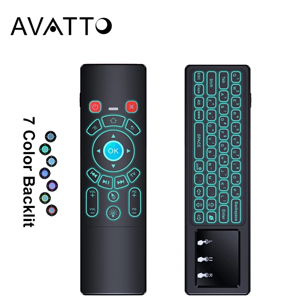 [AVATTO] T6 IR Learning, 7 цветов, сенсорная панель с подсветкой, воздушная мышь с 2,4G, беспроводная мини-клавиатура для Smart tv, Android Box, мини-ПК