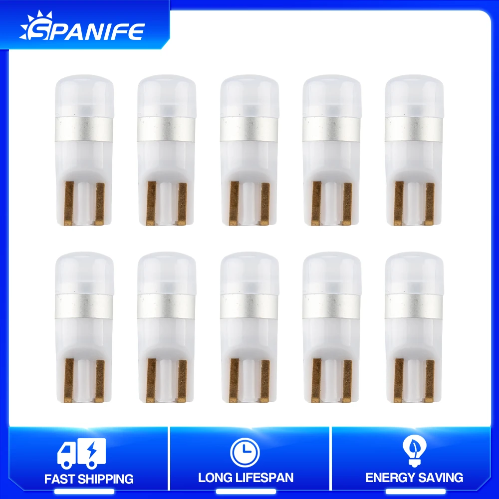 

Spanife 10 шт. Новинка T10 W5W супер ярсветодиодный светодиодные клиновидные парковочные лампы Автомобильные купольные лампы для чтения WY5W 168 501 2825 ...