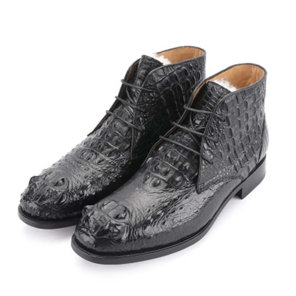 

baoduli Martin boots male boots new crocodile boots Genuine crocodile leather boots male wear-resisting warm Men's boots