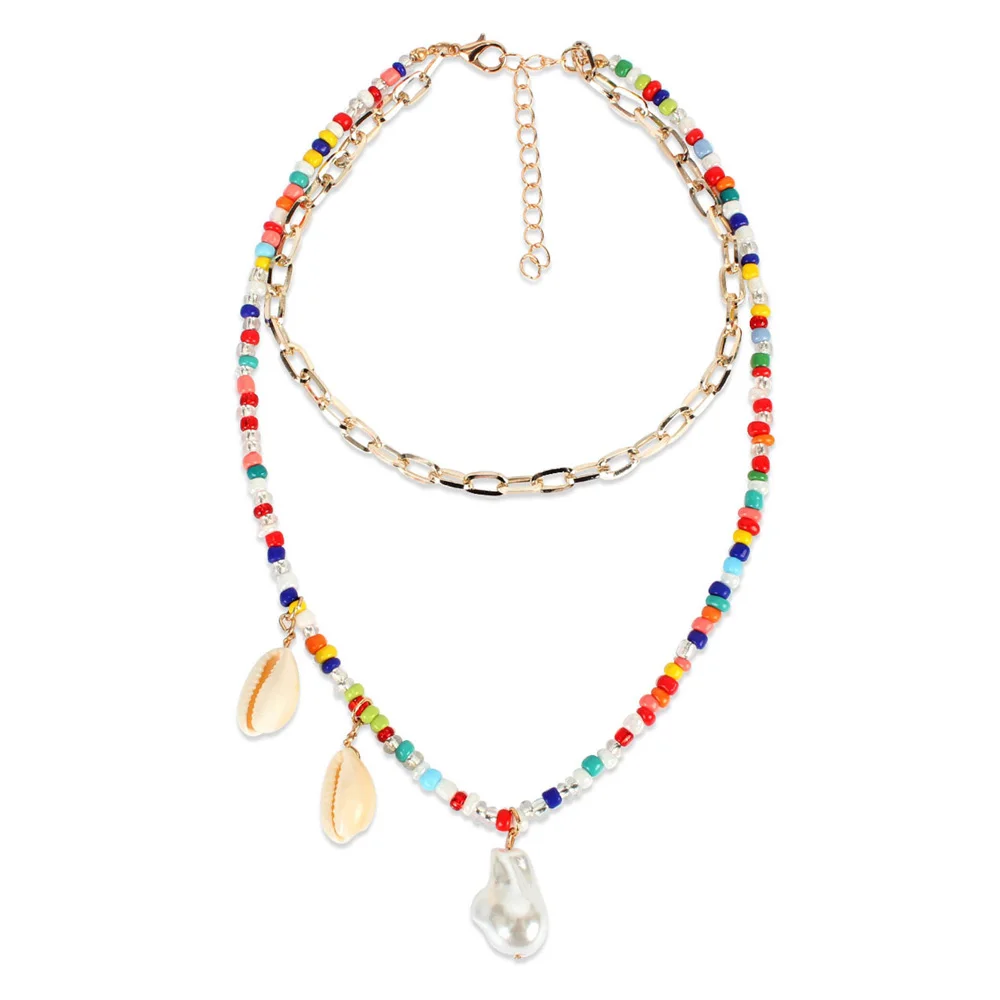 Многослойное массивное ожерелье из бисера Модный новый дизайн для ожерелья