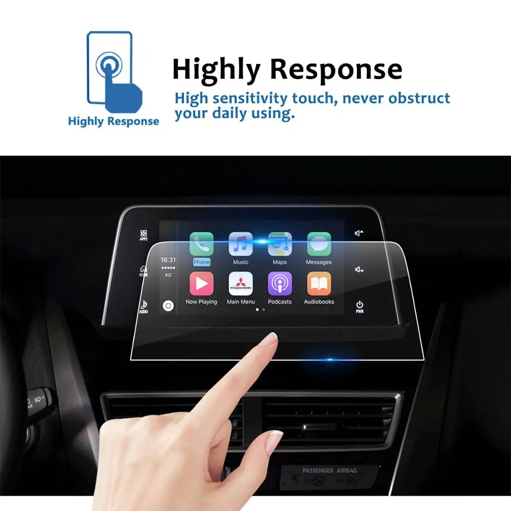 lfotpp for eclipse cross 7 inch 2018 car navigation display tempered glass screen protector auto interior protective sticker free global shipping