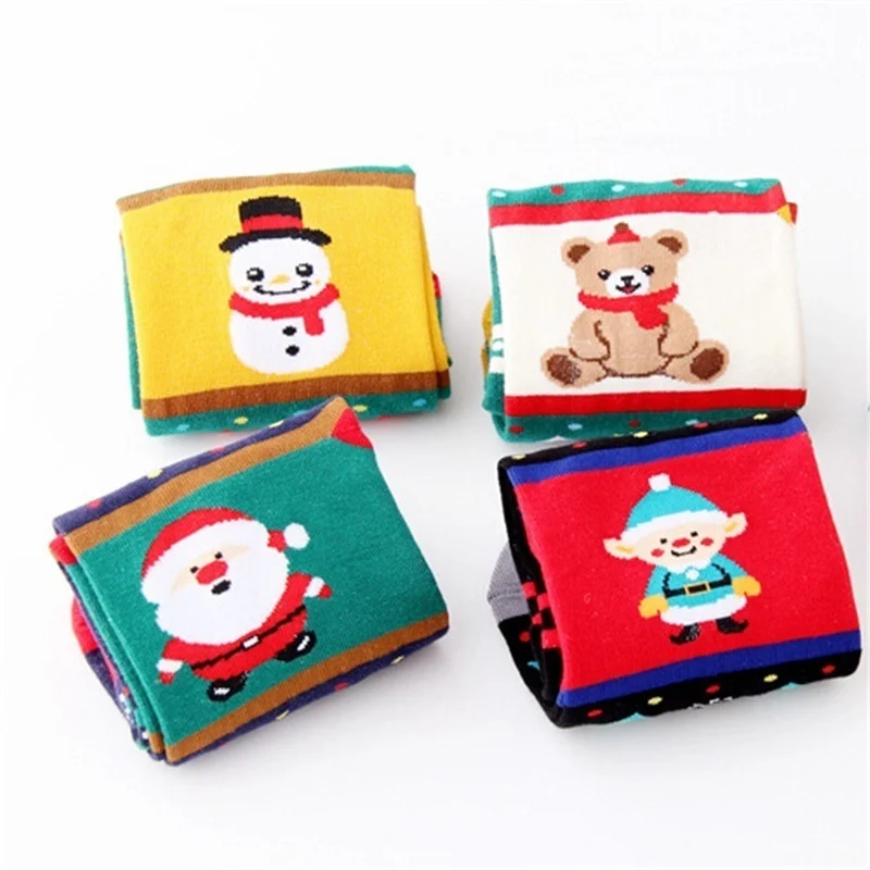 Зимние осенние рождественские носки женские хлопковые с рисунком милые теплые