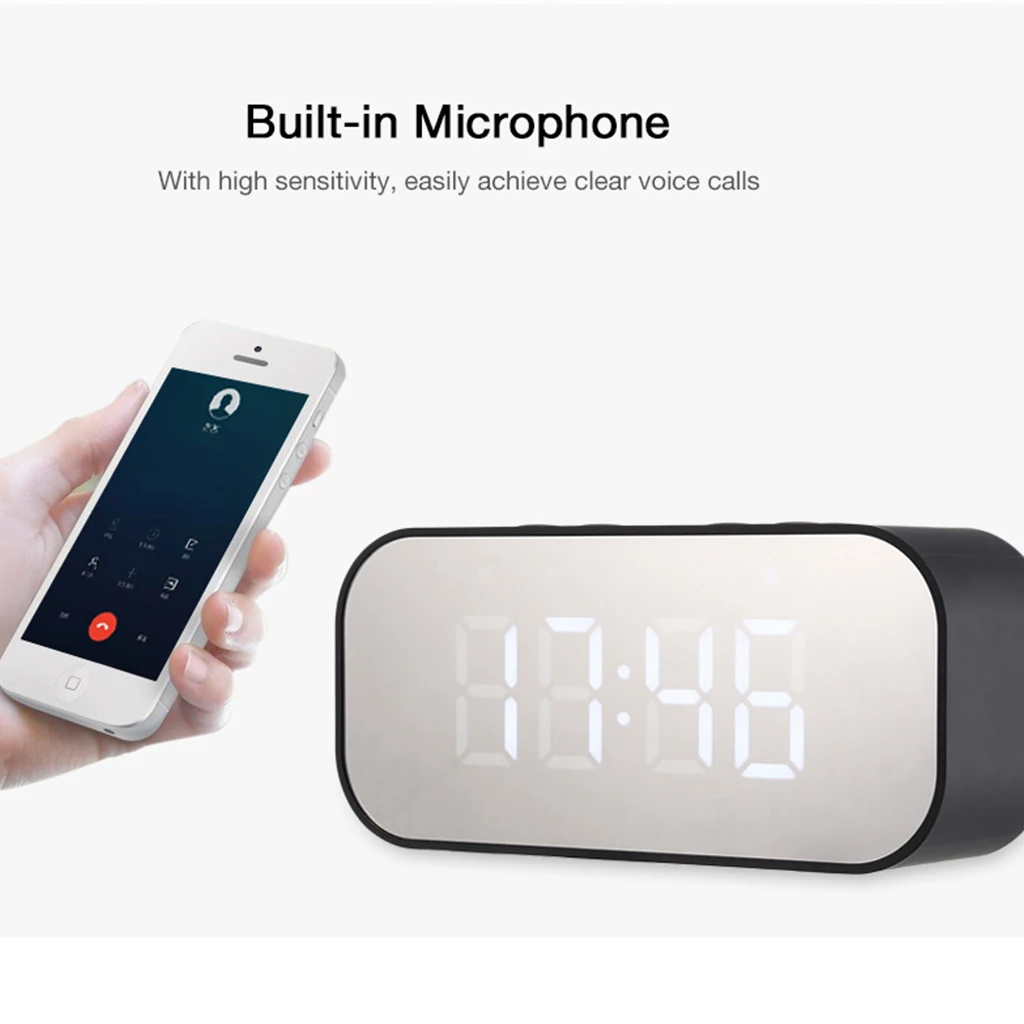Автомобильный многофункциональный беспроводной динамики с Bluetooth часами Мини