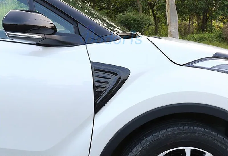 side vent cover Для Toyota C-HR CHR C HR углеродное волокно противотуманная фара ручка боковое крыло заднего вида крышка автомобиля Стайлинг Аксессуары - Цвет: side vent cover