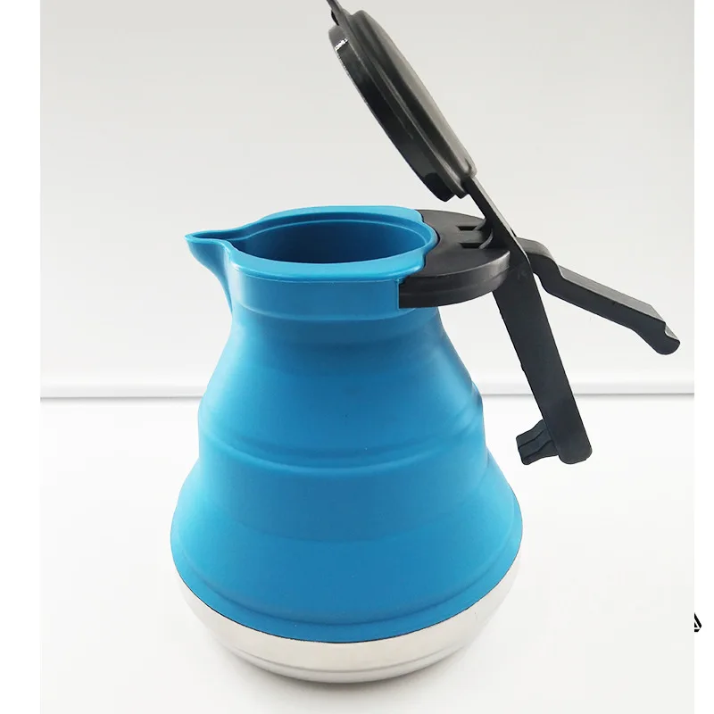 

Outdoor Foldable Silicone Water Kettle Tea Boiler Portable Camping Kitchen Suppies
