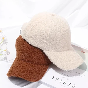 1X 2022 Outdoor Warm Winter Cap Wool Thicken Baseball Cap Women Girls Solid Snapback Adjustable Hip-Hop Hat Visor GIFTS