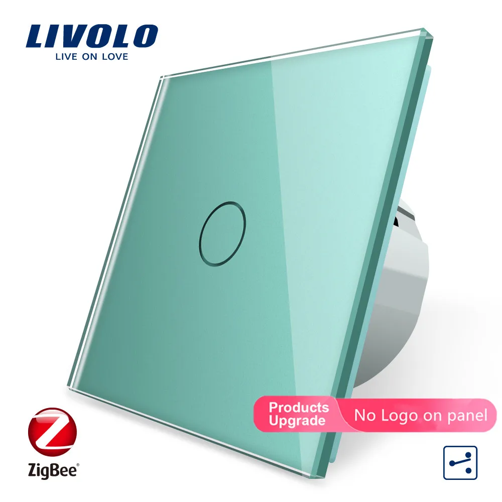 Green-No logo Livolo ZigBee умный дом wifi переключатель Беспроводная интеллектуальная Автоматизация 2 способа управления приложением, работает с google home, aleax, echo, без логотипа - Цвет: Green-No logo