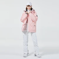 30 degree super warm ski suit women windproof waterproof snowboarding jackets suspender pants female snow costumes overalls
